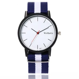 Detailed macro view of the minimalist white dial and black metal case of a quartz watch