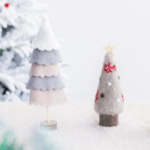 Albero di natale in feltro decorazione da tavolo base in legno set decorativo festivo casa