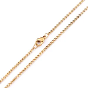 Stainless Steel Cable Chain Necklace Rolo O-Chain Link With Lobster Clasp Minimalist Jewelry For Men Women Basic Style