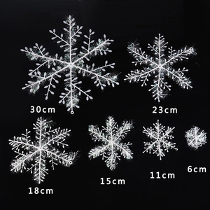 Christmas Snowflake Hanging Ornaments Iridescent Plastic Holiday Tree Decorations Sparkling White Winter Party Decor