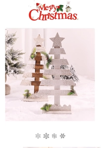 Set di decorazioni natalizie in legno bianco e marrone per decorazione tavola