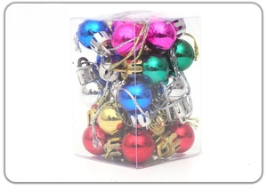 Mixed color 2cm Christmas ball ornaments set in transparent box for tree decor