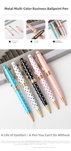 Metal polka dot ballpoint pen sets, fashionable business gift for school office use.