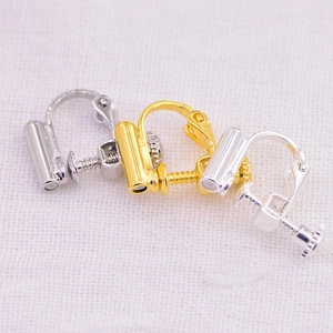 U-shaped metal earring converters in gold and silver finish for non-pierced ears