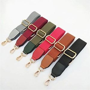 Adjustable Polycotton Woven Shoulder Strap For Handbags Crossbody Bag Replacement Wide Belt With Metal Buckle Solid Color Functional Bag Accessory