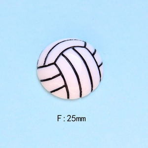 Macro detail of 25mm diameter volleyball-style resin flatback bead for DIY jewelry making