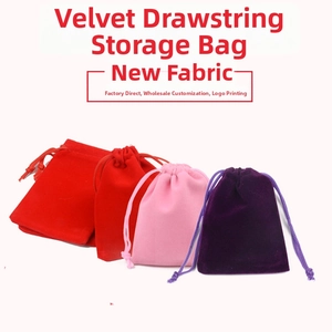 Velvet drawstring gift pouches in red, pink and purple for jewelry and accessories