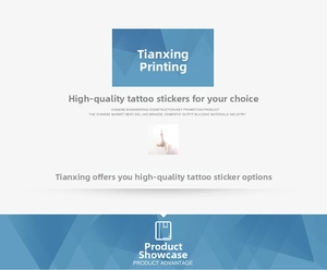 Banner promozionale di adesivi per tatuaggi temporanei, prodotti di body art impermeabili.