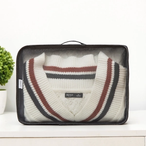 Set de 7 bolsas organizadoras de viaje en tela Oxford gris para ordenar ropa en maletas