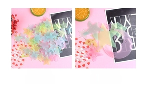 Luminous star and moon wall stickers in 3cm and 7.5cm sizes for glowing home decor