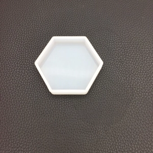 Vertical top view of a hexagonal silicone mold for DIY resin and candle crafts