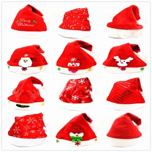 Detailed grid showing 12 styles of festive Christmas hats with sequins and embroidery