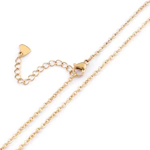 Minimalist Link Chain Necklace Stainless Steel Titanium Steel O-Chain Style With Lobster Clasp Heart Tag For Men Women
