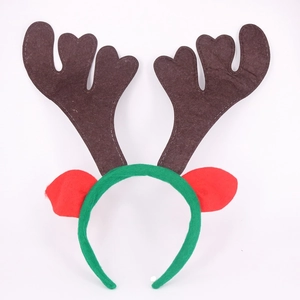 Christmas Antler Headband Felt Reindeer Horns Hair Hoop Party Dress Up Holiday Costume Accessories For Adults Kids