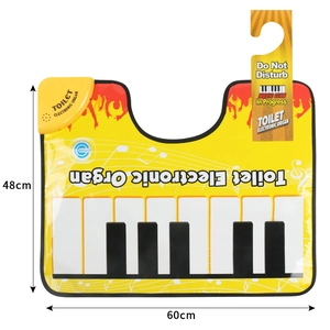 Detail view of the 60x48cm toilet piano mat with sound module and DND door sign