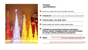 Détail de l'arbre pyramide de Noël en fer avec finition pailletée et texture scintillante