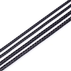 Collana A Catena Box In Acciaio Inossidabile Placcato Nero Minimalista Gioielli Con Catena A Maglie In Titanio Uomo Donna