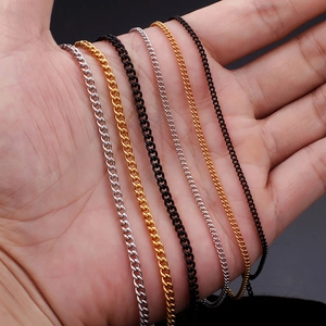 Stainless steel extension chains for DIY jewelry in gold, silver, and black finishes