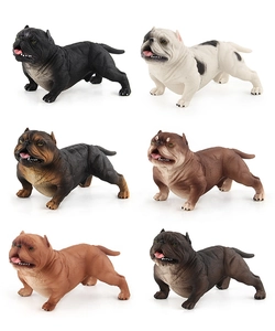 Detailed grid view of six solid American Bully dog models with realistic muscle textures