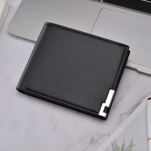 Portafoglio Corto Bifold Da Uomo Pelle PU Business Classico Orizzontale Quadrato Con Slot Per Carte