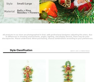 Detail of Christmas snowman hanging ornament with pine needles and golden metal bells