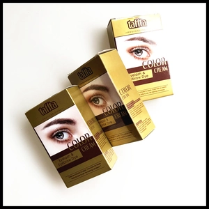 Three boxes of professional Taffla eyelash and eyebrow dye kit with color cream detail