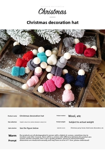 Mini knitted yarn Christmas hats in various colors for festive desktop decoration