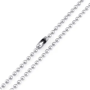 Collana Catena A Sfere Acciaio Inossidabile Titanio Lucido Perla Rotonda Minimalista Fai Da Te Gioielli Per Uomini Donne