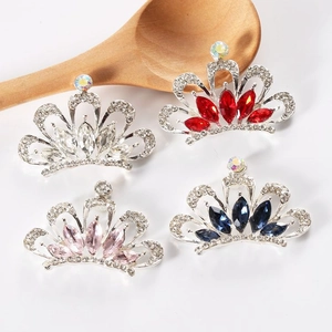 Crown Charms Alloy Rhinestone Crystal Flatback DIY Phone Case Jewelry Making Supplies Shiny Elegant Decoration