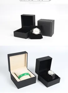 Detail view of premium black watch storage boxes with velvet cushions and interior lining