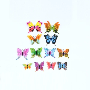 Set detallado de 12 mariposas 3D coloridas con imán de doble capa para decoración de paredes
