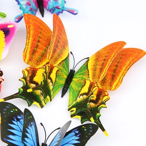 Set de pegatinas de pared de mariposas 3D de doble capa con diseño decorativo magnético