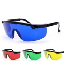 Safety protective eyewear with colored lenses and black side wings for eye protection