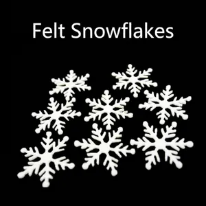 5cm white laser felt snowflake ornaments for Christmas tree and wreath decoration
