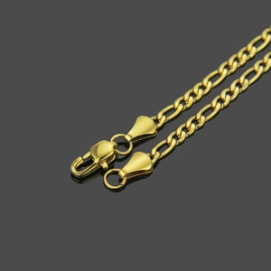 Men's hip hop gold stainless steel chain necklace with lobster clasp on dark background