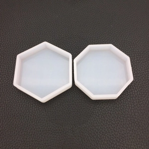 Macro view of hexagonal and octagonal silicone molds for DIY resin casting and crafts