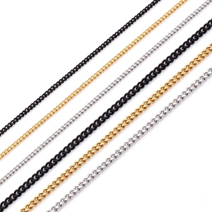 Curb Chain Necklace Stainless Steel Minimalist Double Polished Link Jewelry For Men Women Daily Wear Hip Hop Style