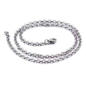 Minimalist Stainless Steel Chain Necklace Hypoallergenic Titanium Steel Link DIY Jewelry Base For Men Women