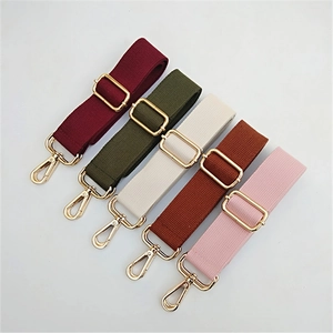 Adjustable canvas replacement straps for handbags in five colors with gold buckles