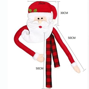 Santa Claus tree topper plush with 50cm long arms and red hat for Christmas decor