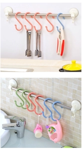 Practical S-shaped plastic hooks for hanging kitchen utensils and bathroom accessories