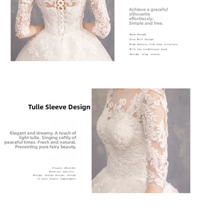 Detail of bridal dress featuring lace floral embroidery and adjustable corset back tie
