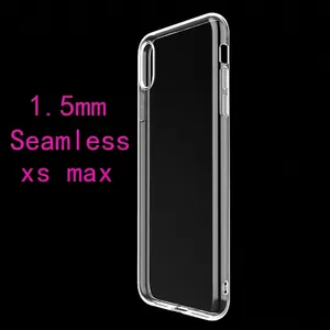 Transparent TPU soft case for iPhone XS Max with 1.5mm thickness and seamless finish