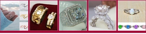 Detailed collection of luxury rings featuring cubic zirconia, opal and multi-color gemstones