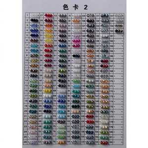 Colorful AB plated crystal flat beads color chart with 182 DIY jewelry glass bead options