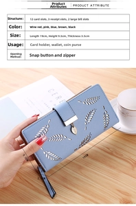 Detail view of light blue wallet showing 12 card slots and 19x9.5x3.5cm dimensions