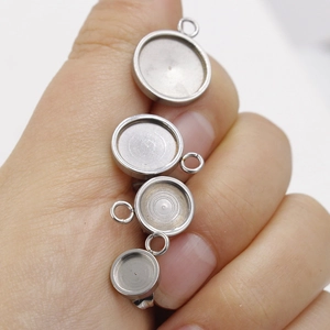 Vier maten zilveren roestvrijstalen oorbelbases voor het maken van handgemaakte sieraden