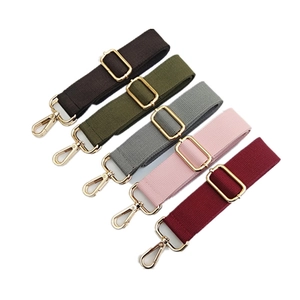 Adjustable cotton canvas shoulder straps with gold metal hooks in five different colors