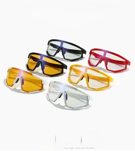 Flat lay of polarized cycling glasses in six colors with waterproof TR90 frames