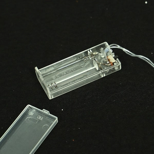 Transparent AA battery box with toggle switch and wiring for Christmas LED string lights